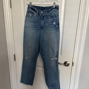 Express Light Blue Straight Leg Jeans